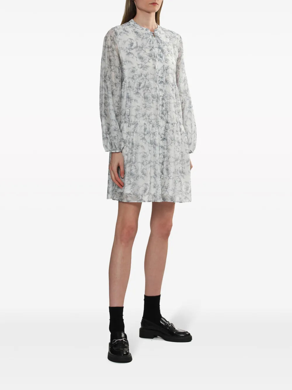 Floral-Print Tiered Dress