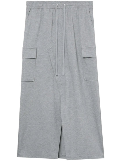 Elasticated-Waist Midi Skirt
