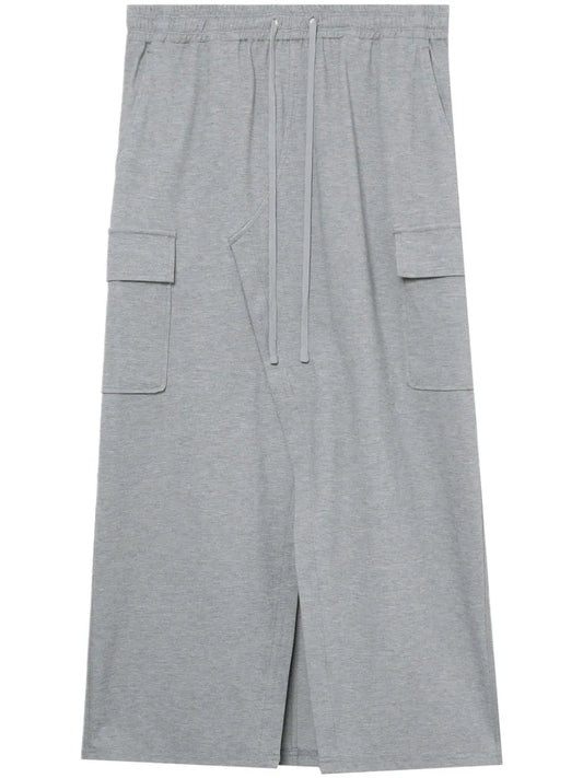 Elasticated-Waist Midi Skirt