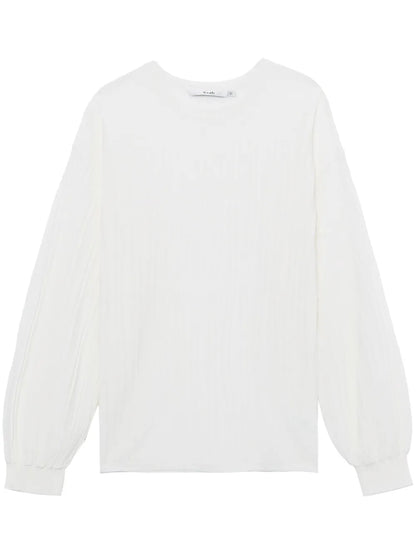 Ribbed Semi-Sheer Sweatshirt