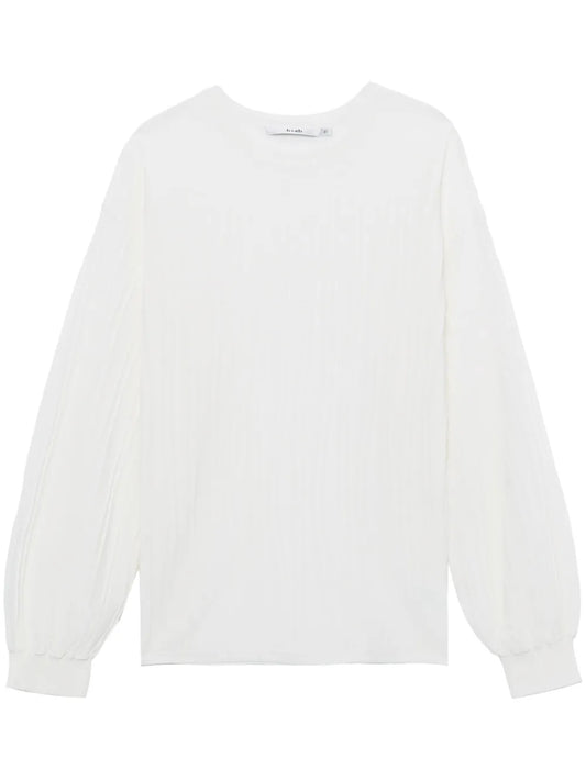 Ribbed Semi-Sheer Sweatshirt