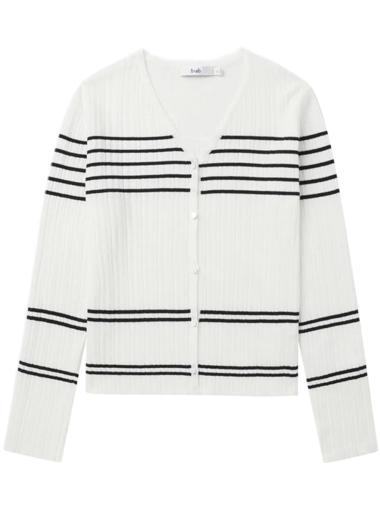 V-Neck Striped Cardigan