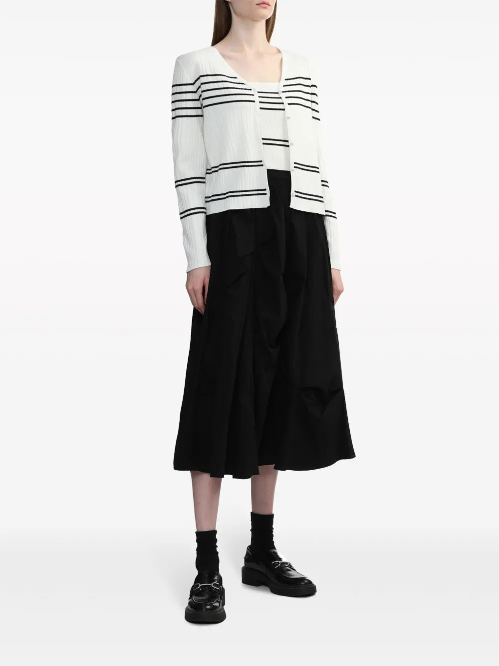 V-Neck Striped Cardigan