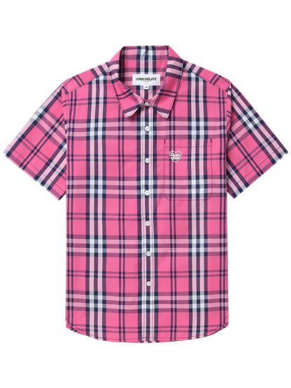 Logo-Embroidered Checked Shirt