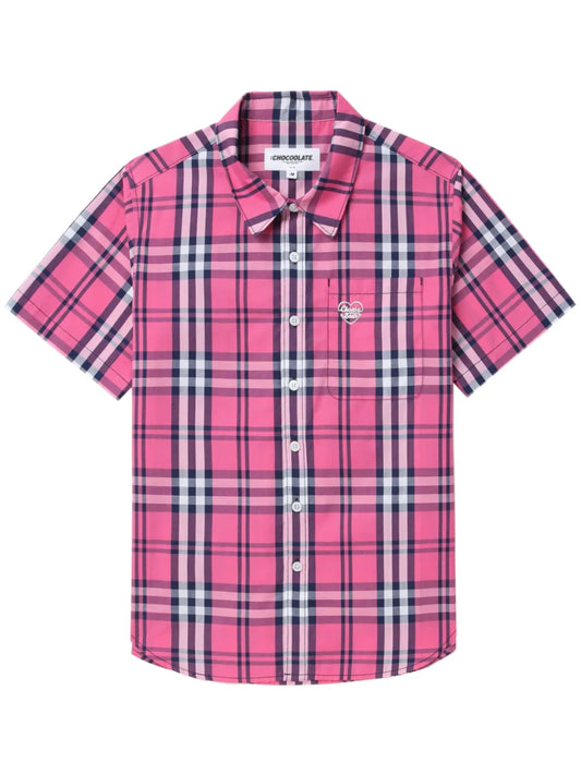 Logo-Embroidered Checked Shirt