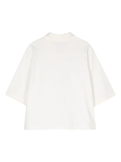 Cotton Cropped Polo Shirt