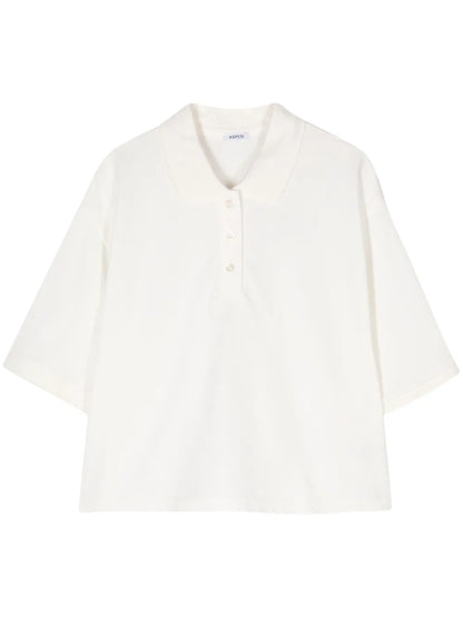 Cotton Cropped Polo Shirt