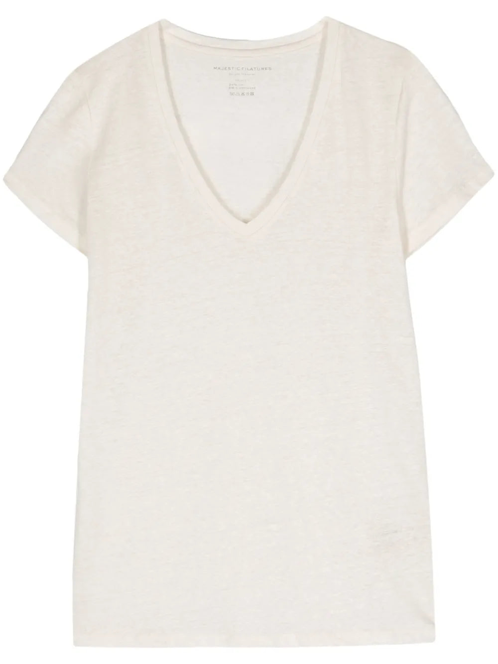 V-Neck Linen-Blend T-Shirt