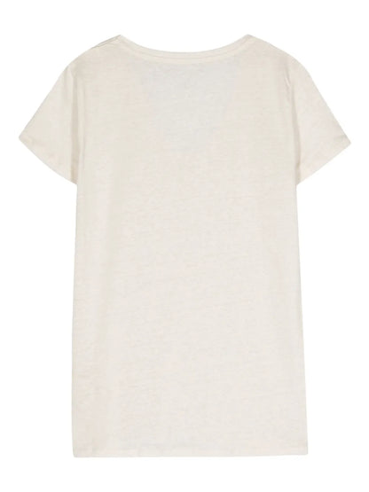 V-Neck Linen-Blend T-Shirt