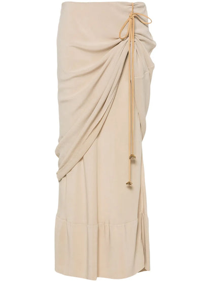 Crepe Layered Midi Skirt