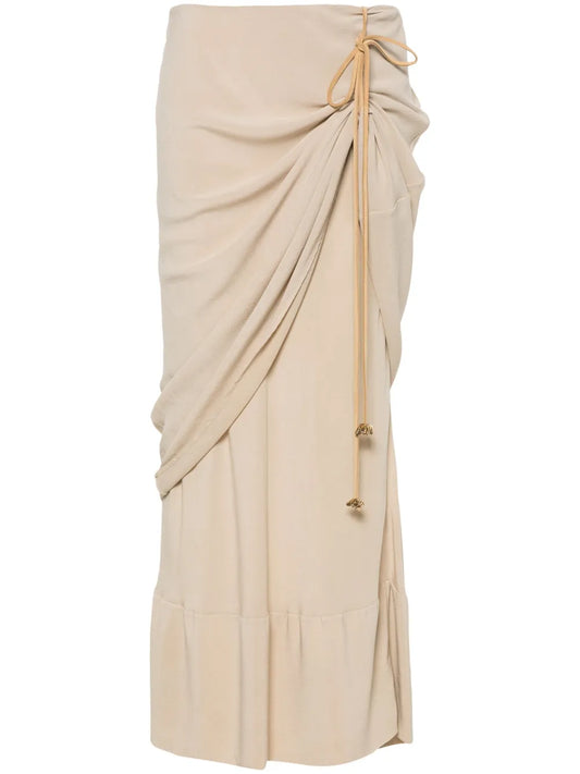 Crepe Layered Midi Skirt