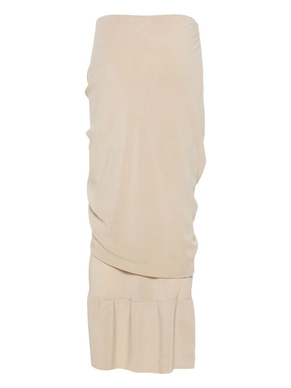 Crepe Layered Midi Skirt