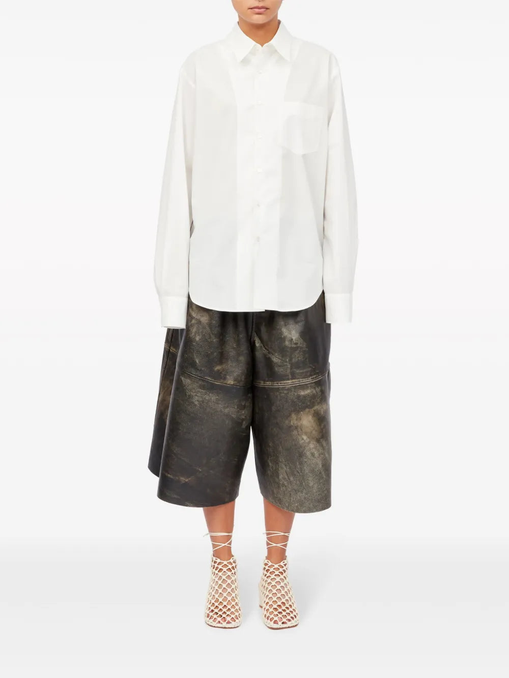 Slash-Detail Cotton Shirt