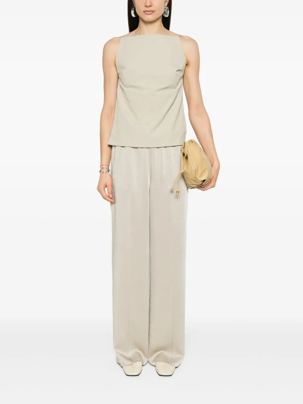 Satin Wide-Leg Trousers