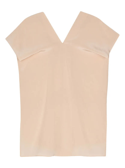 V-Neck Crepe Silk Blouse