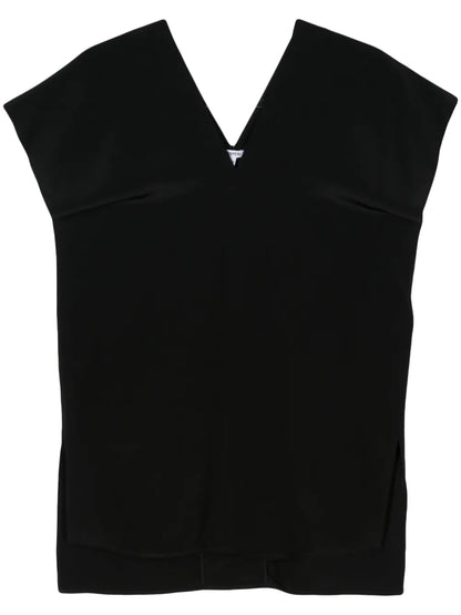 V-Neck Crepe Silk Blouse
