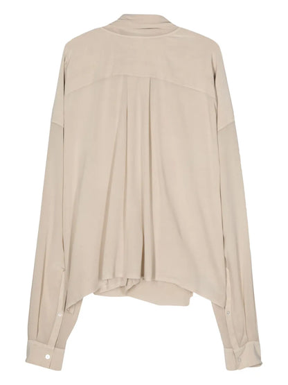 Crepe Silk Shawl Blouse