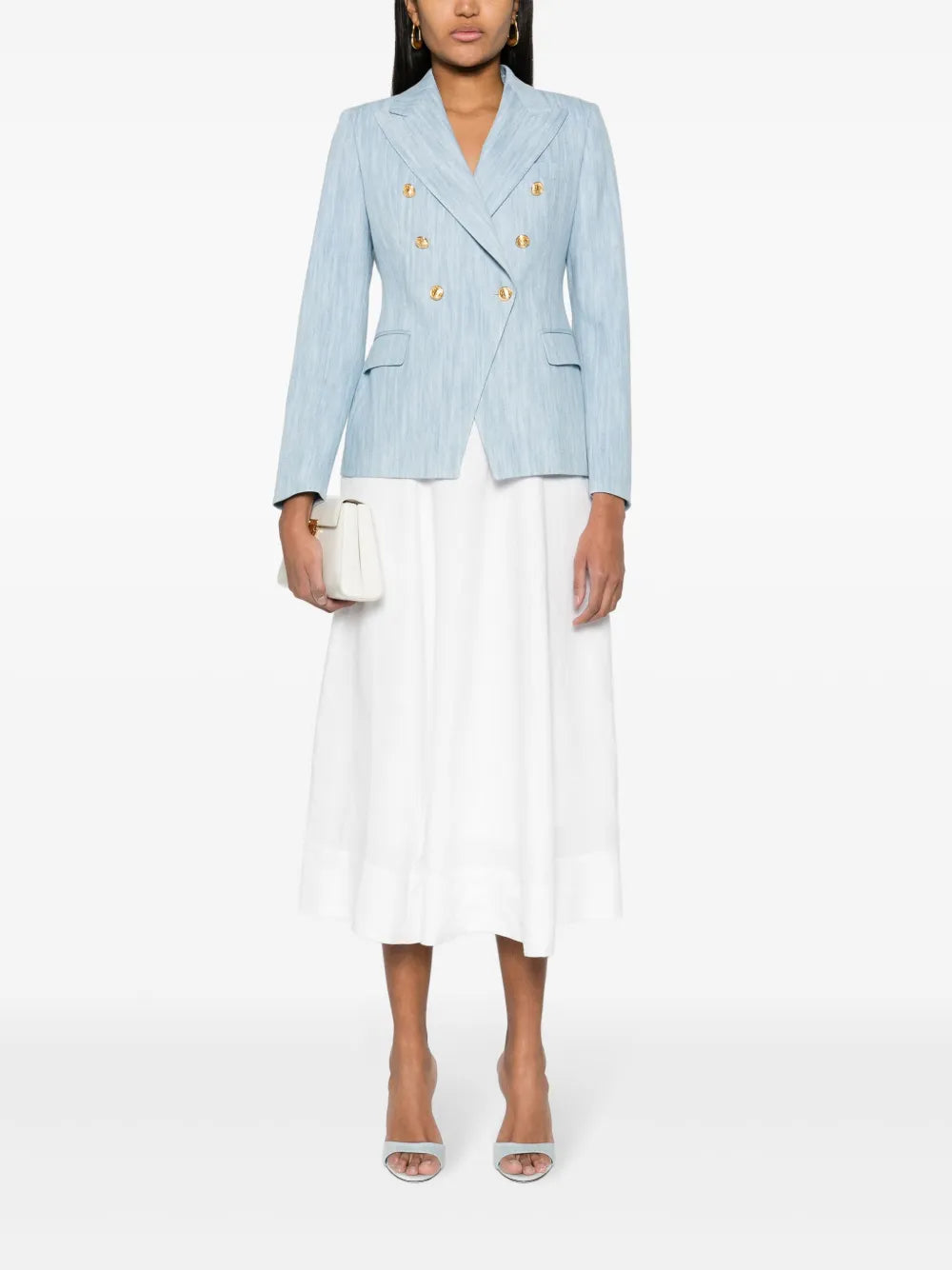 Denim Double-Breasted Blazer