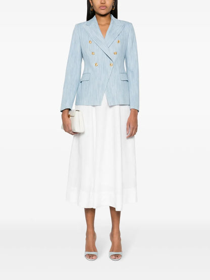 Denim Double-Breasted Blazer