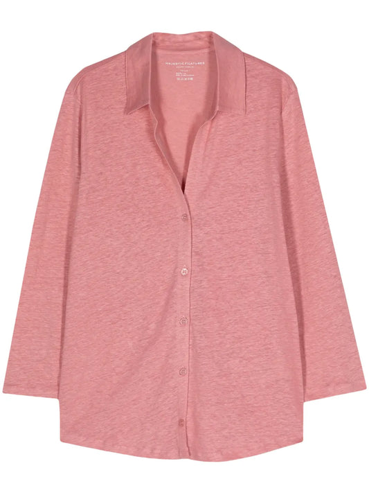 Linen-Blend Jersey Cardigan