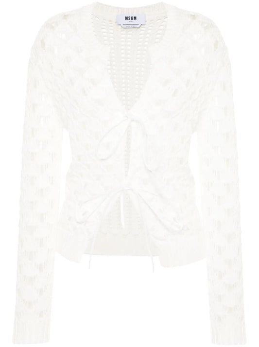 Open-Knit Cotton Cardigan