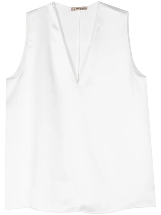 Tropeche Sleeveless Satin Blouse