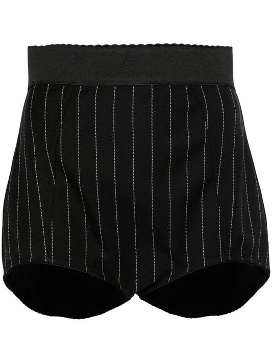 High-Waisted Pinstripe Shorts