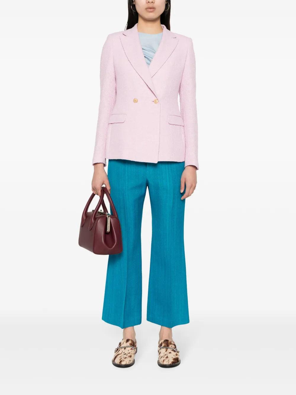 Double-Breasted Bouclé Blazer