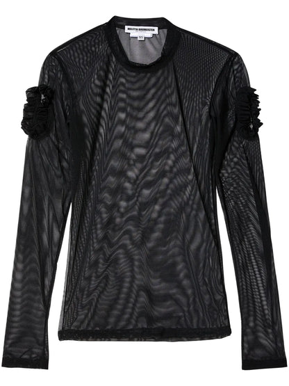 Ruffled Semi-Sheer Top