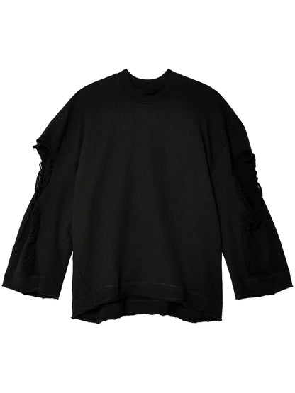 Distressed Cotton Sweatshirt