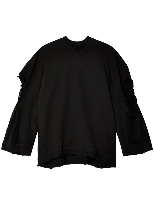 Distressed Cotton Sweatshirt
