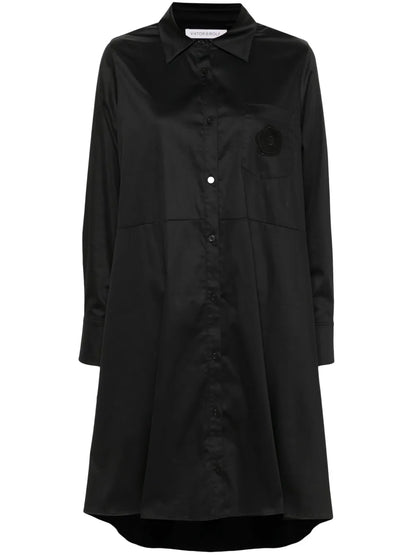 Embroidered-Patch Shirt Dress
