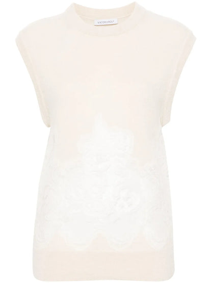 Spencer Lace-Detail Sleeveless Jumper