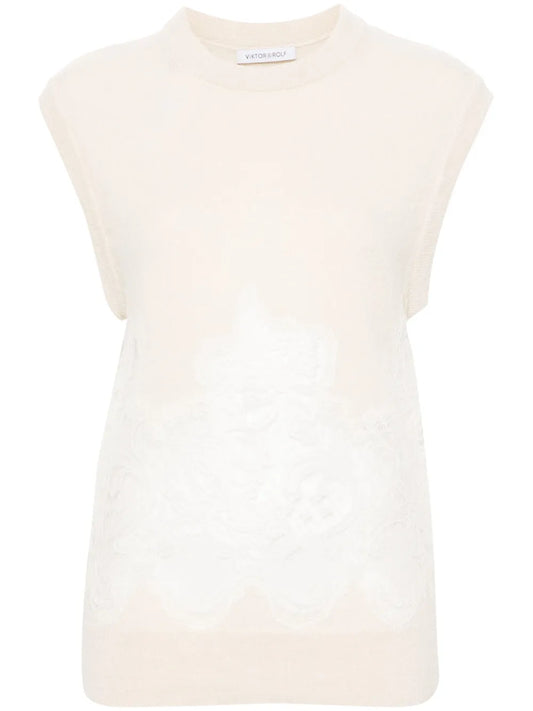 Spencer Lace-Detail Sleeveless Jumper