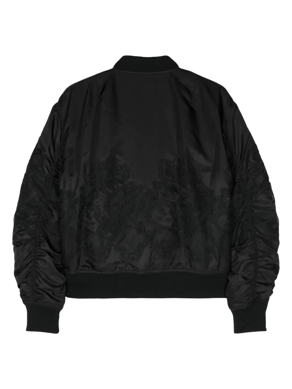 Floral-Lace Bomber Jacket