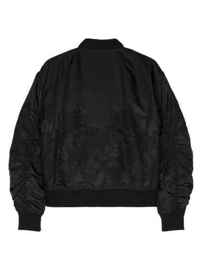 Floral-Lace Bomber Jacket