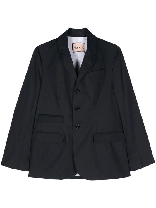 Poplin Single-Breasted Blazer