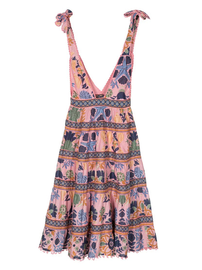 Seashell Tapestry-Print Cotton Dress