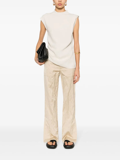Crepe Asymmetric Sleeveless Blouse