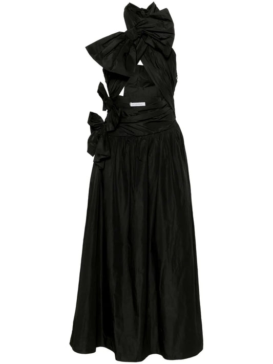 Bow-Detail Wrap Maxi Dress