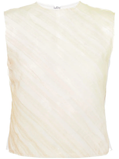 Pleated Tulle Tank Top