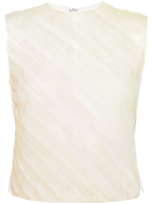 Pleated Tulle Tank Top