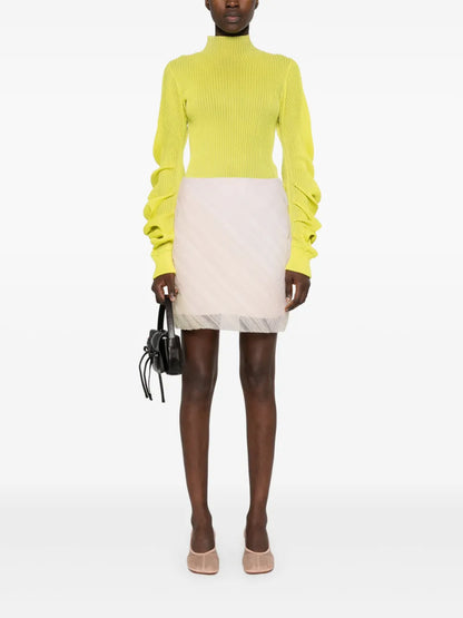 Tulle-Overlay Mini Skirt