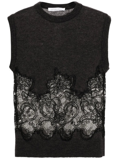 Spencer Lace-Detail Sleeveless Jumper