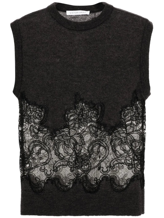 Spencer Lace-Detail Sleeveless Jumper