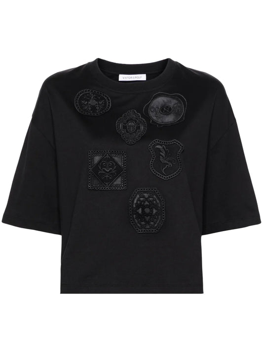Patch-Embroidered Cotton T-Shirt