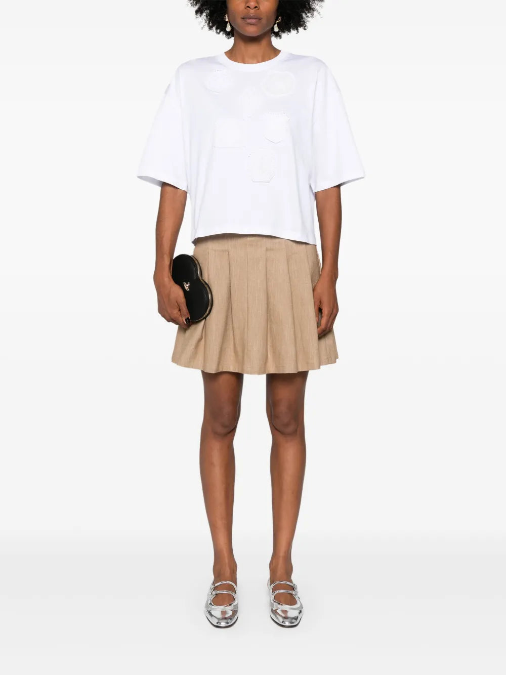 Godet Tulle-Detail Cotton T-Shirt