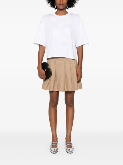 Godet Tulle-Detail Cotton T-Shirt