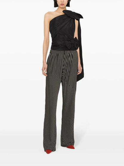 Bow-Detail One-Shoulder Blouse