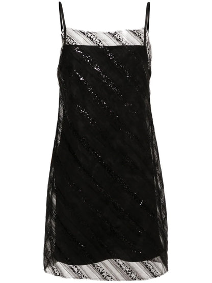 Glitter-Embellished Tulle Slip Dress